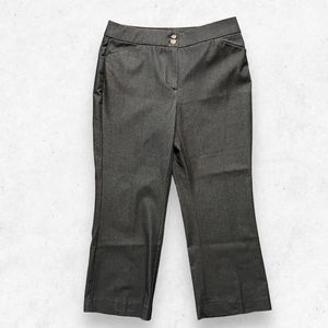 Chico's Dress Pants Women's Size 0.5 (US 6) Dark Gray Straight Legs 2‎ Buttons